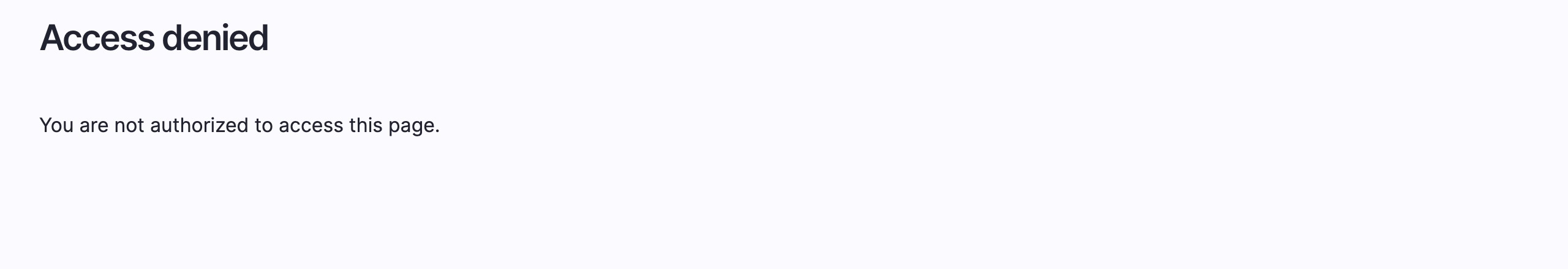 An Access denied page